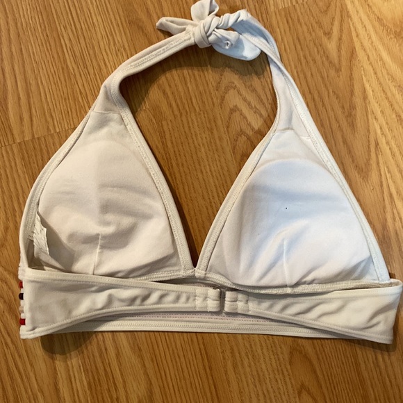 Baltex white halter bikini top with bottom striped band - size 10 - NWOT - Picture 4 of 6